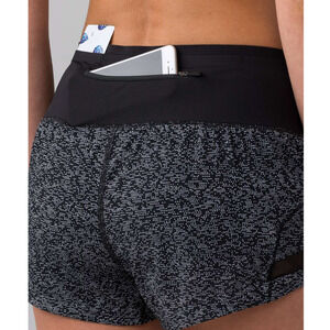 Lululemon Pace Perfect Short 3" Soundwave White Black Size 4